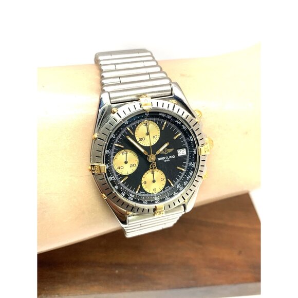 Breitling Men's Watch B13047 Swiss Automatic Chronograph 18K Gold Steel 40mm - Picture 10 of 13